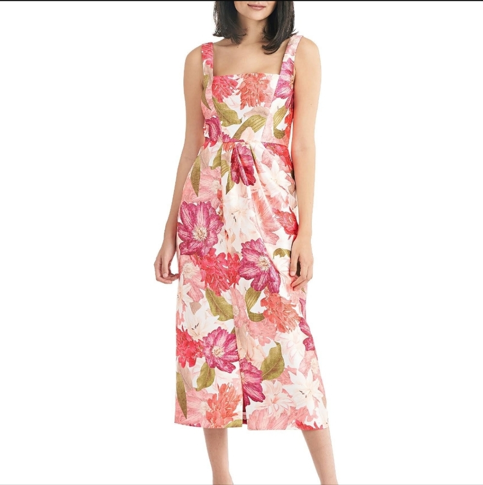 Kay Unger Frankie Draped Floral Dress size 8